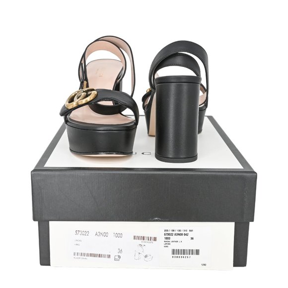 Gucci GG Marmont Leather Platform Sandals - Picture 8 of 14